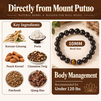 Five-Element Herbal Fragrance Bracelet | Traditional Chinese Herbal Beads, Handcrafted for Calm, Relaxation, Restful Sleep & Weight Management