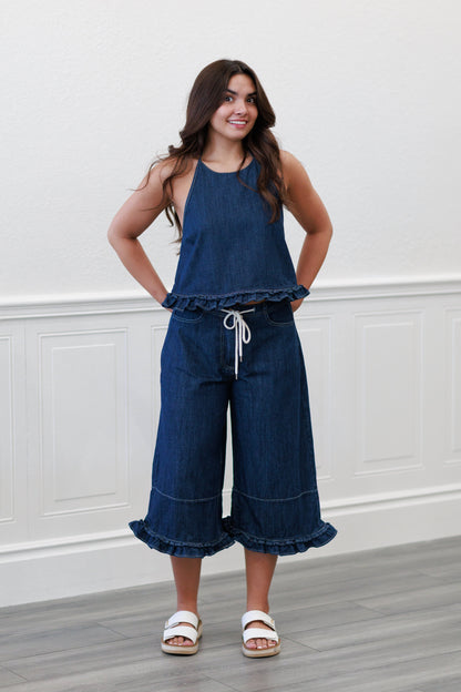 Costa Frill Wide Denim Pants