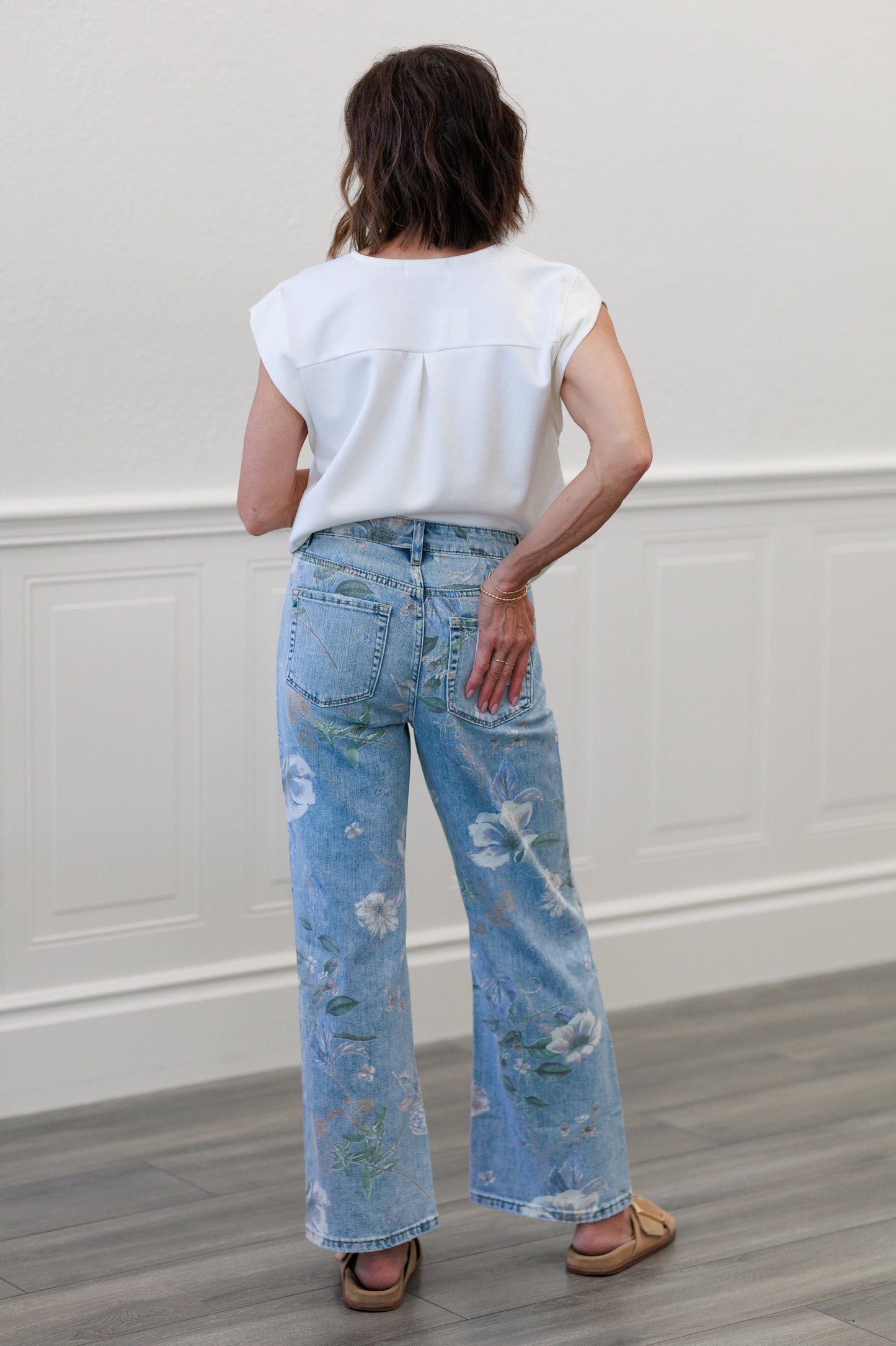 Vintage Floral Super High Rise Flare Jeans