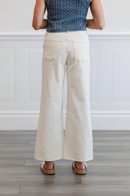 Meg High Rise Wide Leg in Ecru