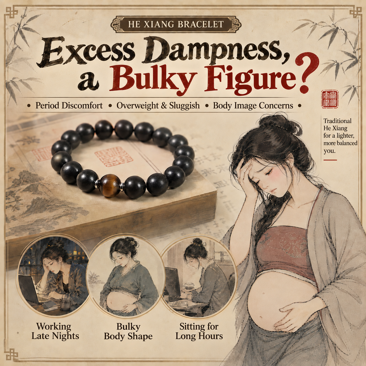 Five-Element Herbal Fragrance Bracelet | Traditional Chinese Herbal Beads, Handcrafted for Calm, Relaxation, Restful Sleep & Weight Management